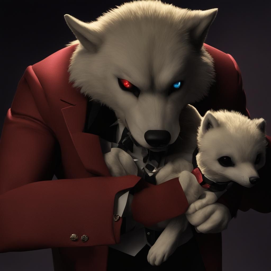 Arctic Wolf and Tiger Cub in Animated 3D Art