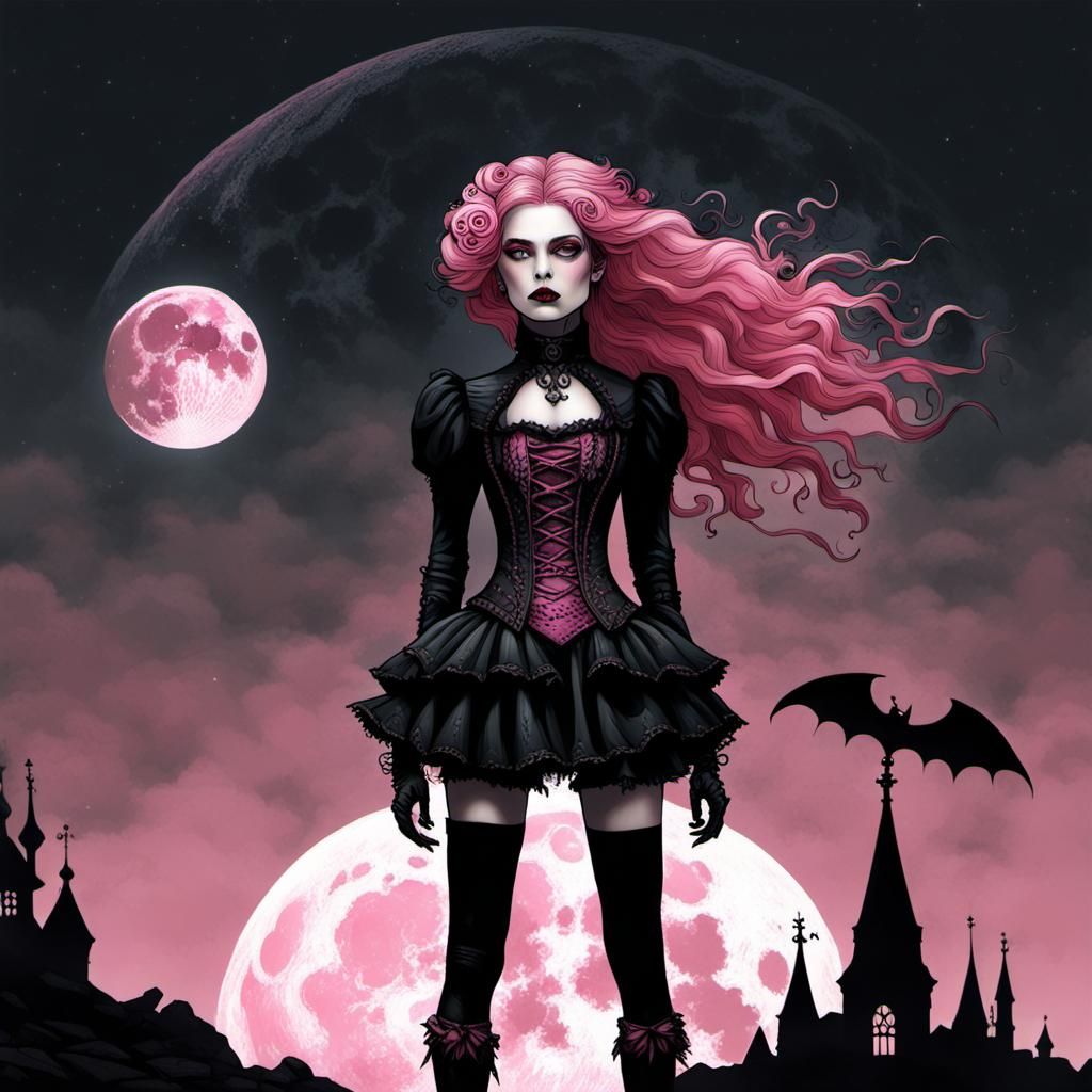 Victorian Vampire in Steampunk Moonscape