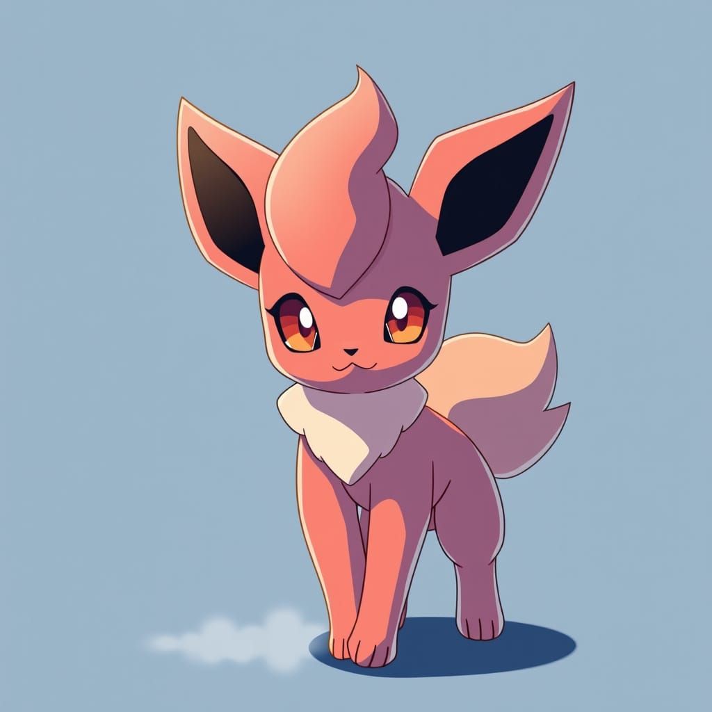 Kawaii Vulpix Pokemon in Cel-Shaded Anime Style