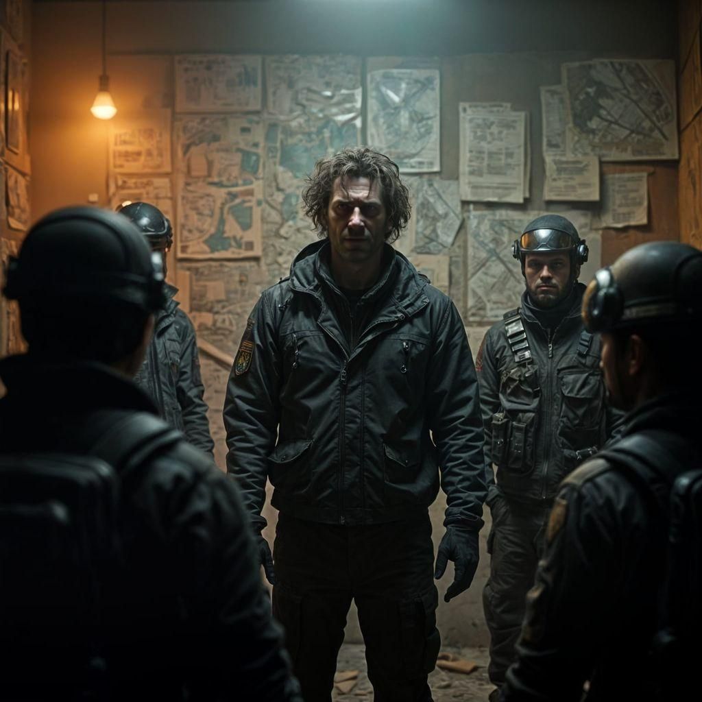 Menacing Leader Adrian Rallies Operatives: 3D Game Cinematic