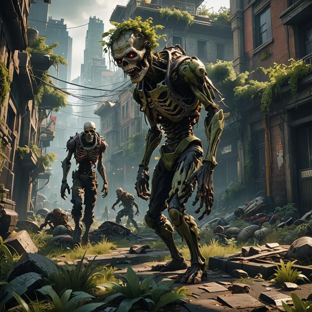 Apocalyptic Zombie City in Unreal Engine 3D Render