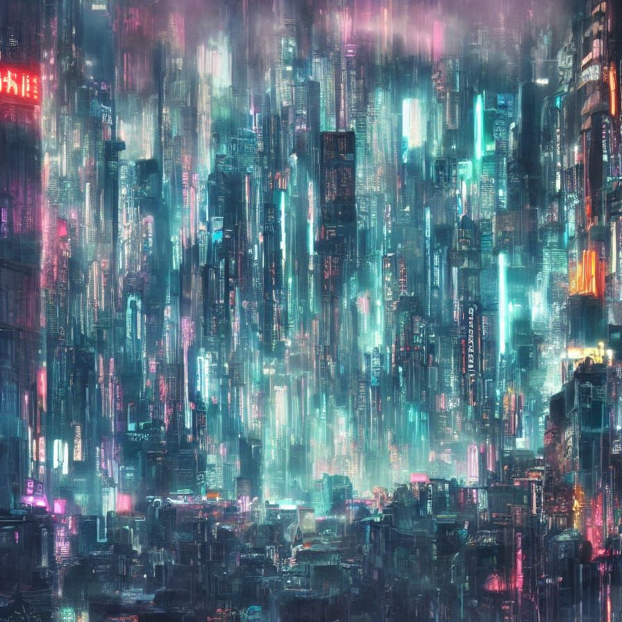 Cyberpunk Cityscape at Dusk: Blade Runner Inspired Neon Glow