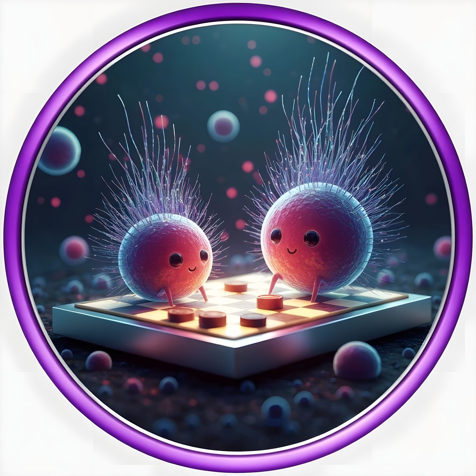 Adorable Microbes Play Checkers Under Microscope