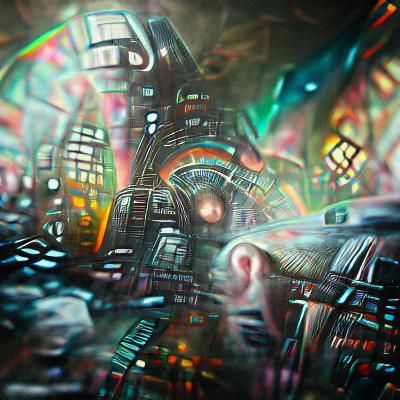 Holographic Cosmic Astral Illustration in Cyberpunk Style