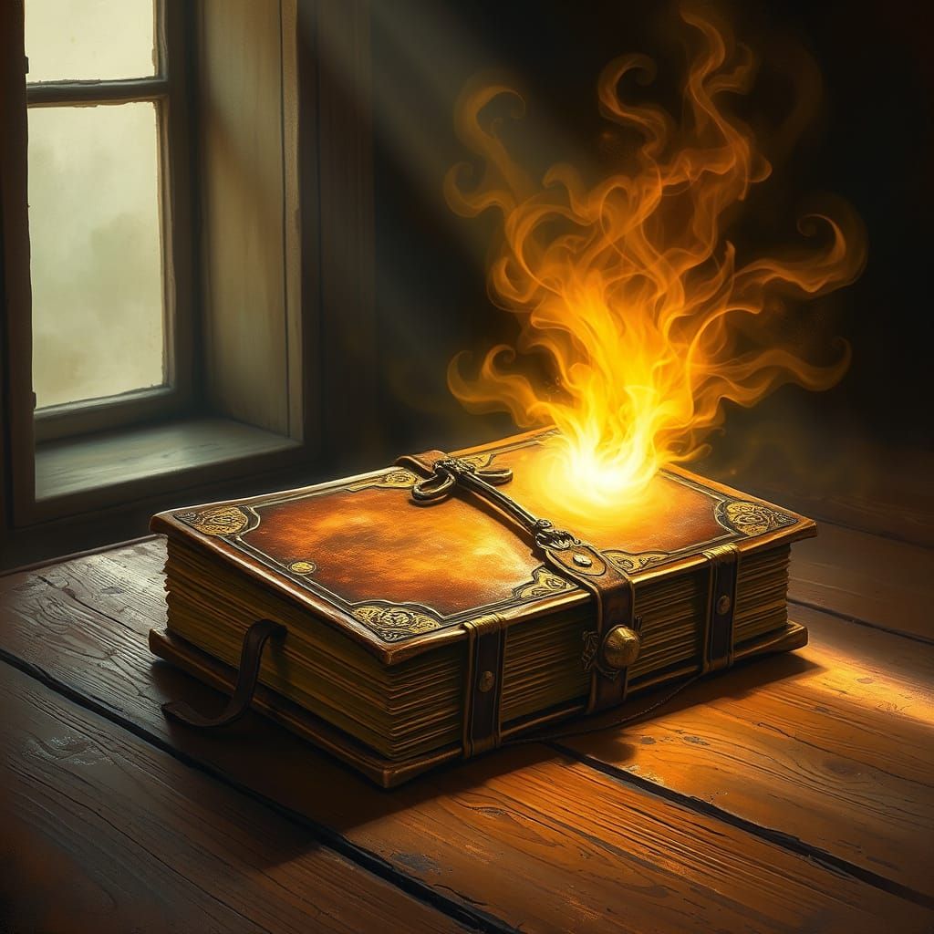 Golden Tome Radiates Ethereal Mysticism
