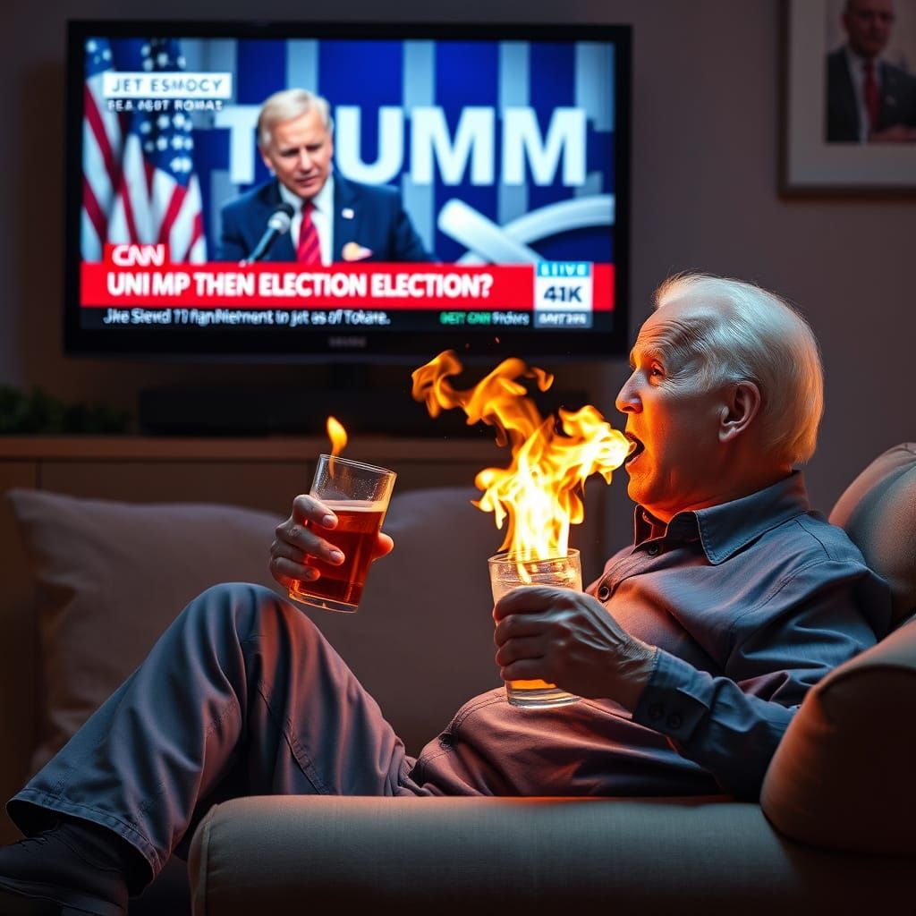 Surreal Image of Biden Watching Election Results