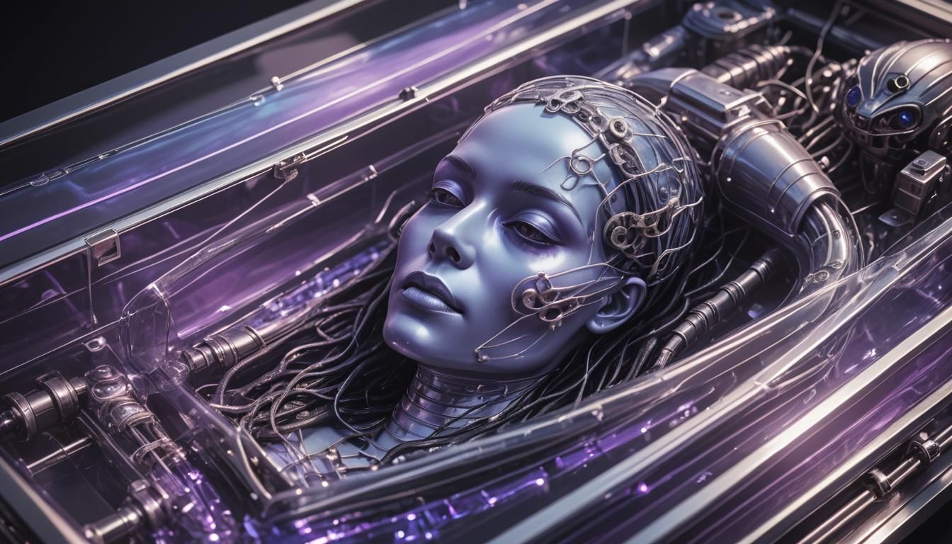 A hyperrealistic digital luxury coffin