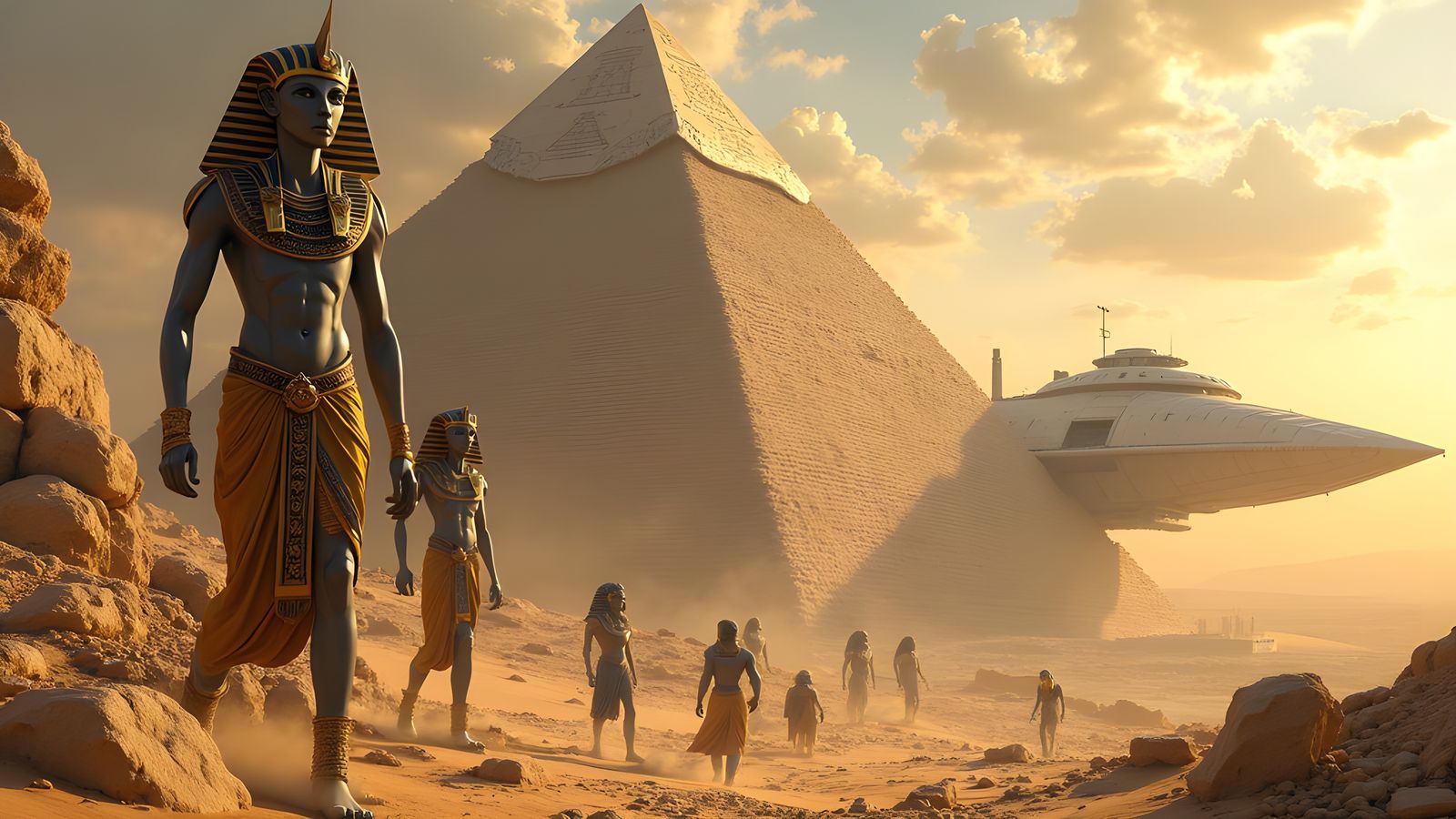 Space Aliens Constructing Egyptian Pyramids