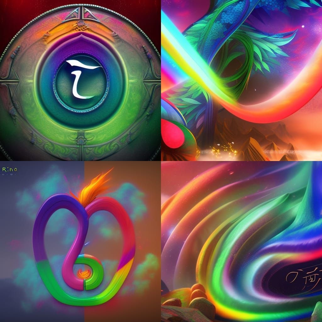 Reiki Symbol Cho Ku Rei in Rainbow Colors