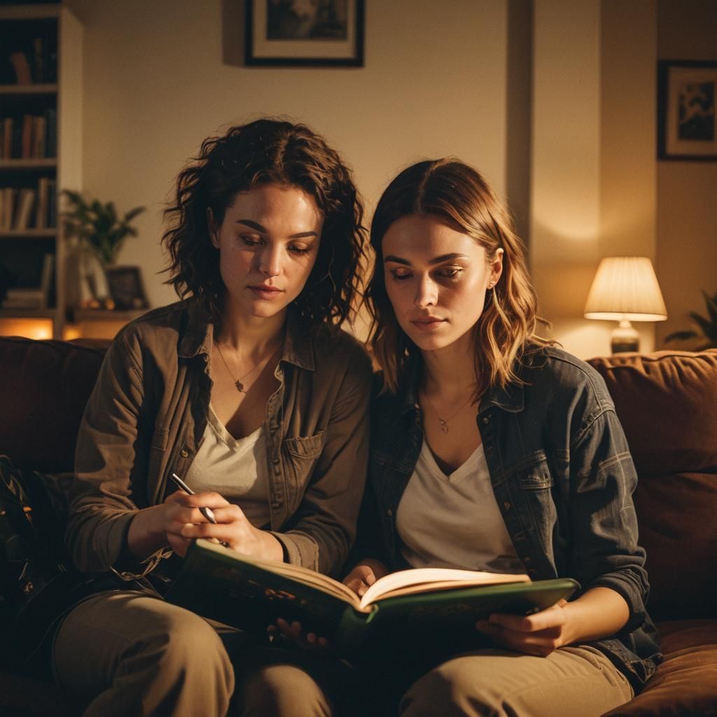 Intimate Moment: Woman Reading as Girlfriend Plays Xbox