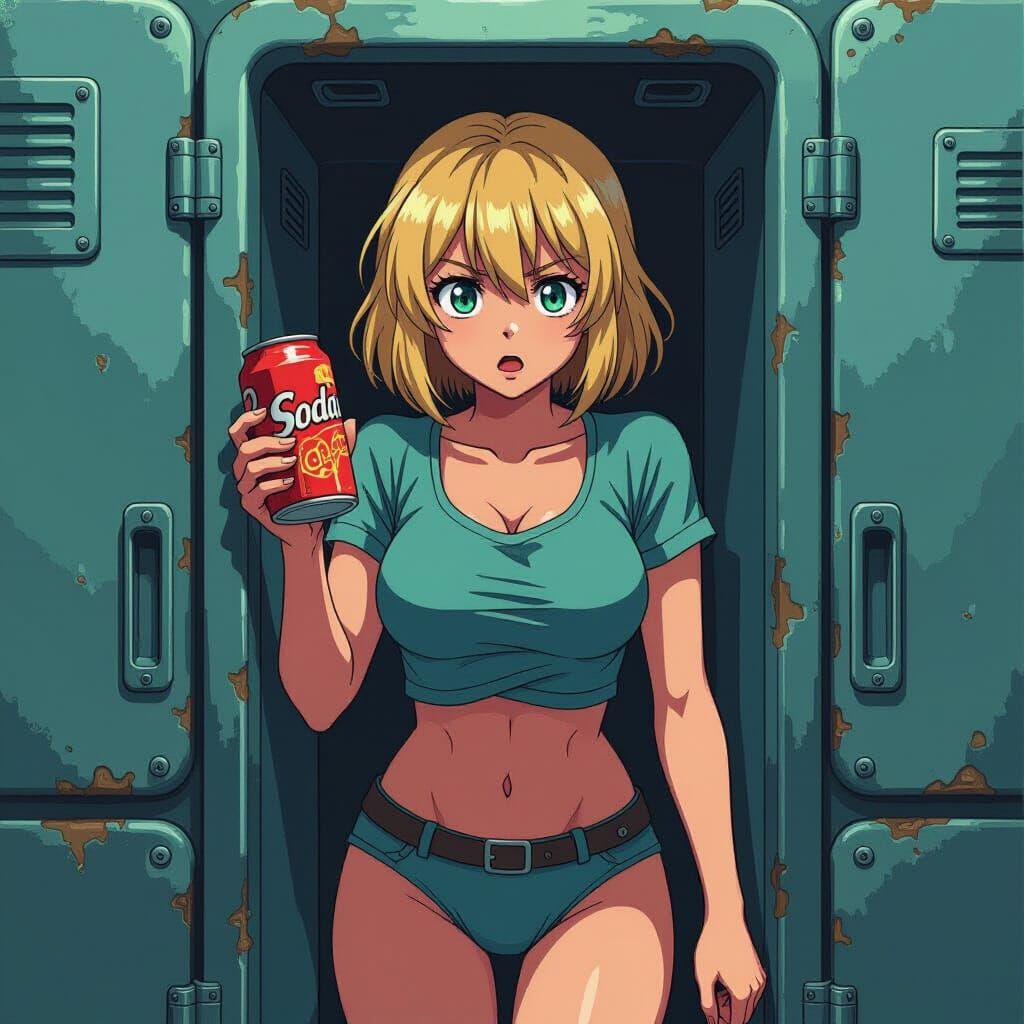 Woman Hiding in Spaceship, Biomechanical Horror Style