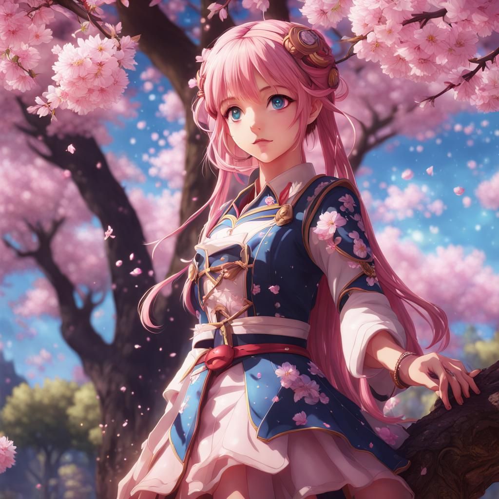 Magical Girl Casting Love Spell in Anime Style