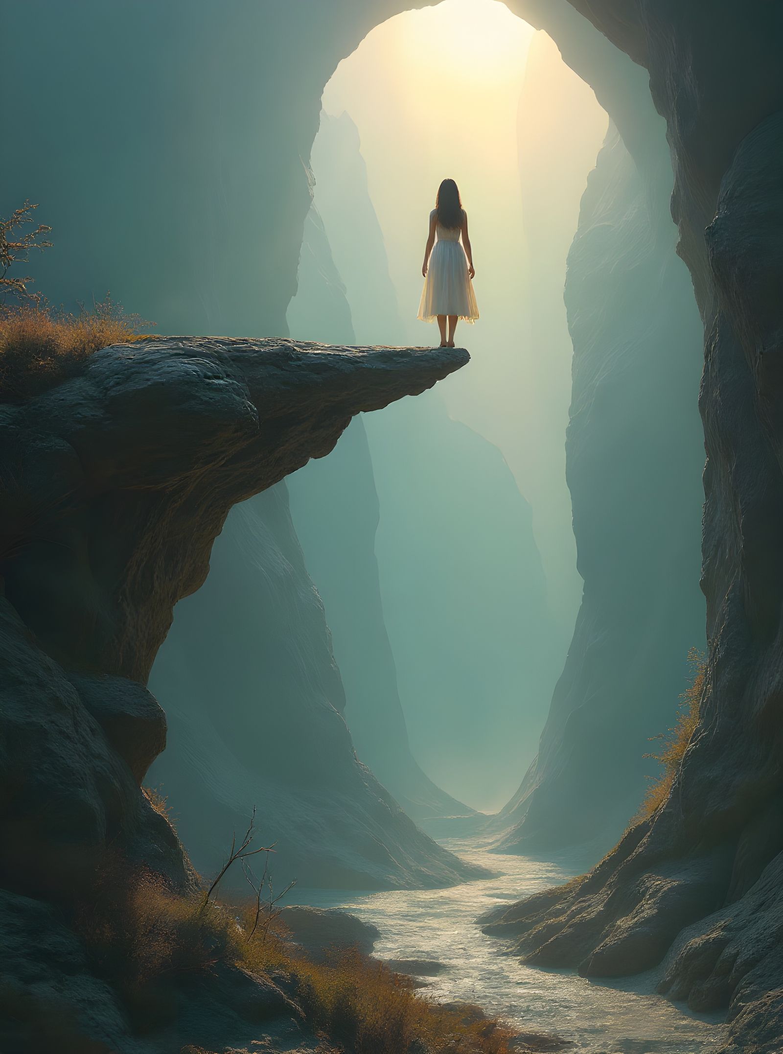 Mystical Upside-Down World in Dreamy Digital Art