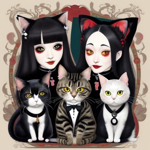 Kawaii Vampire Cat Possession, Fauvist Style