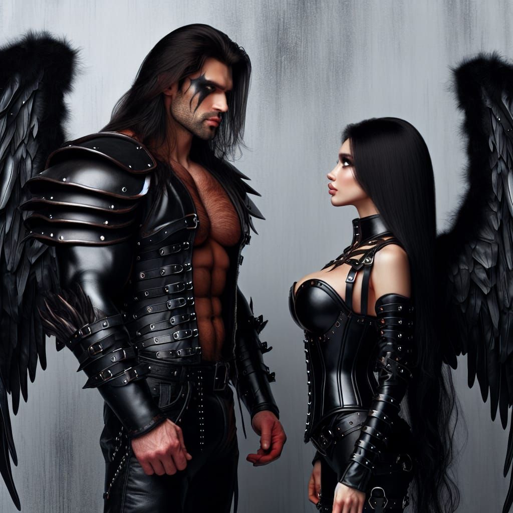 Dark Angels in Black Leather Armor