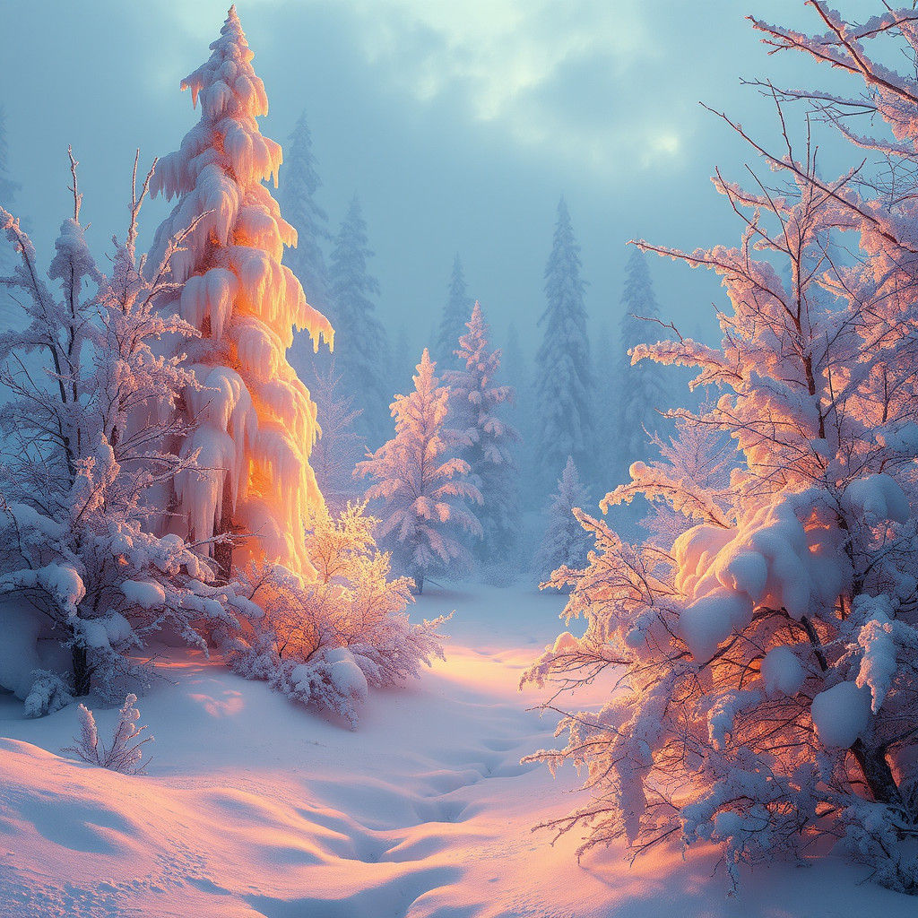 Winter Wonderland in a Fantasy Landscape