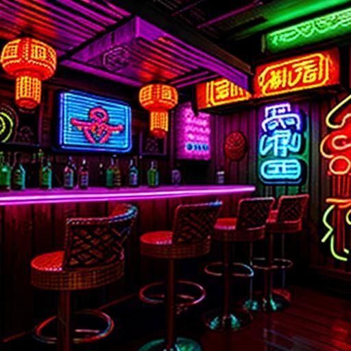 Neon tiki bar fro neo Tokyo