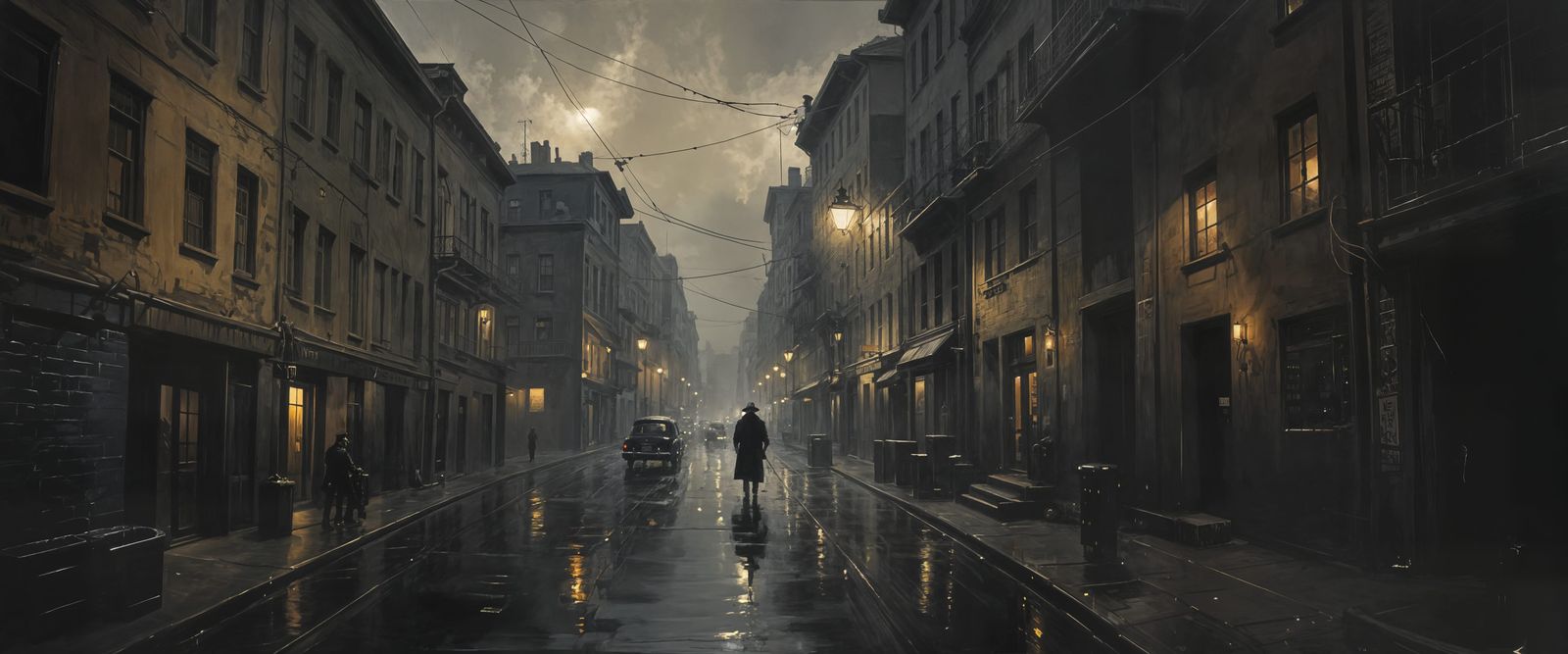 Noir Night Shadows Reveal Hidden Dangers