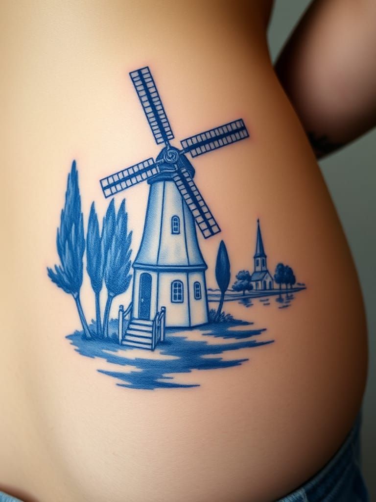Delft blue tattoo