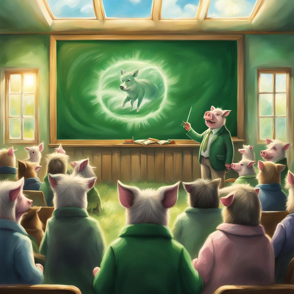 Pig Professor Lectures on Wolves in Divine Light