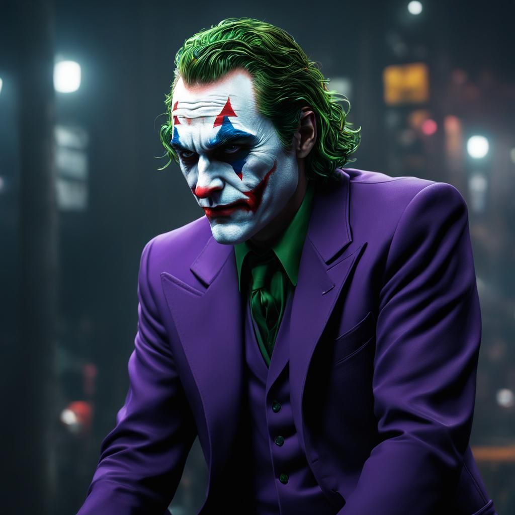 Joker Glitchcore Anime Art Inspired by Joaquin Phoenix