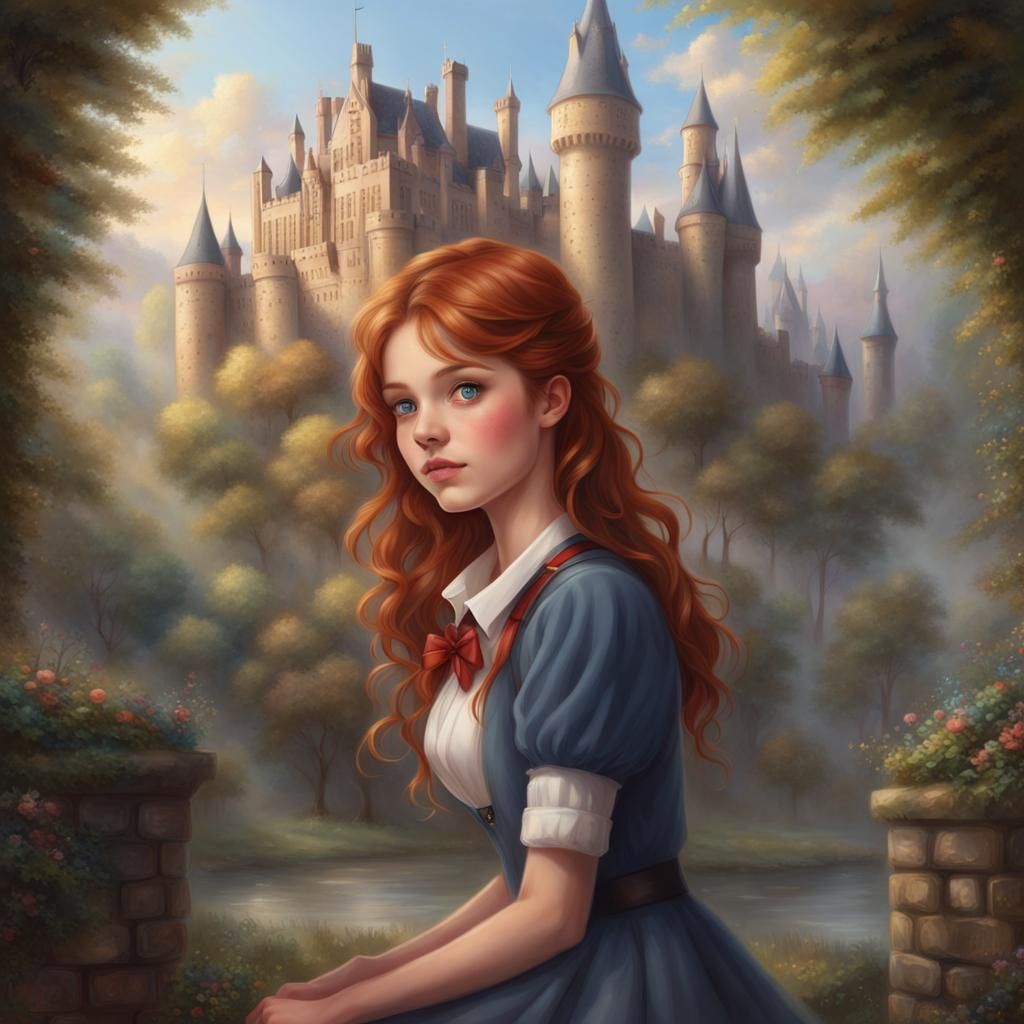Ethereal Hogwarts Student in Castle Garden