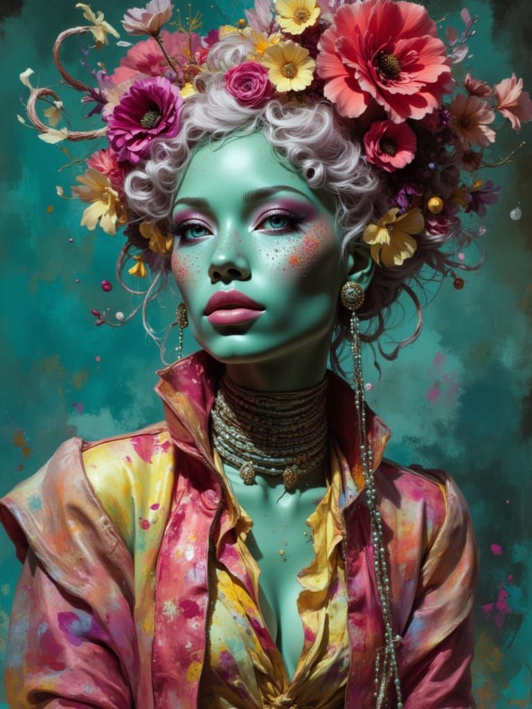 Alien Vogue Portrait in Haute Couture