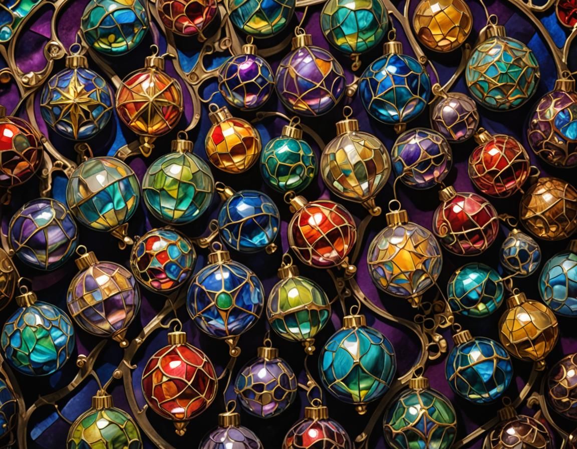 Stained Glass Baubles in Tiffany-Inspired Art