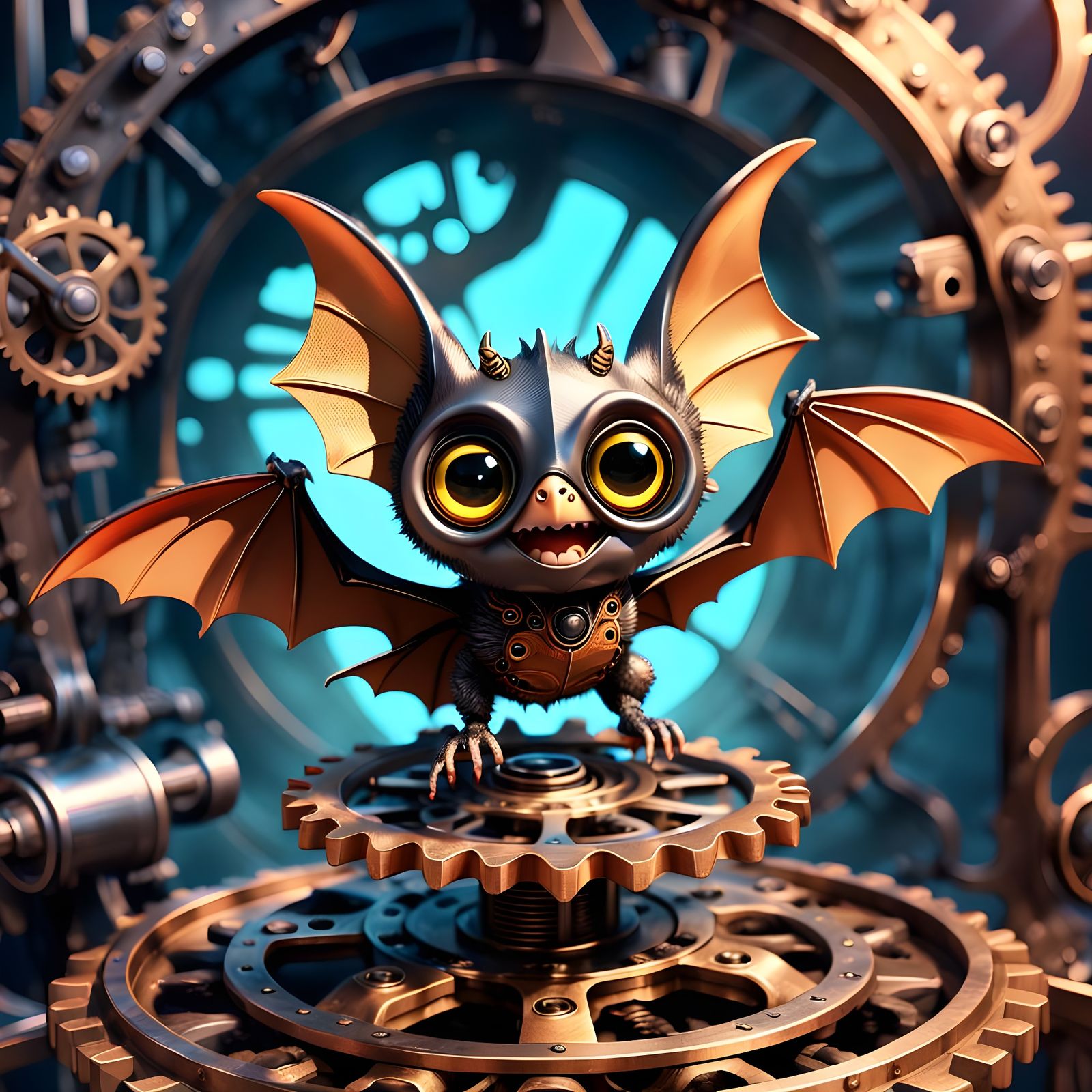 Cute Bat in Pixar Style 3D Digital Art