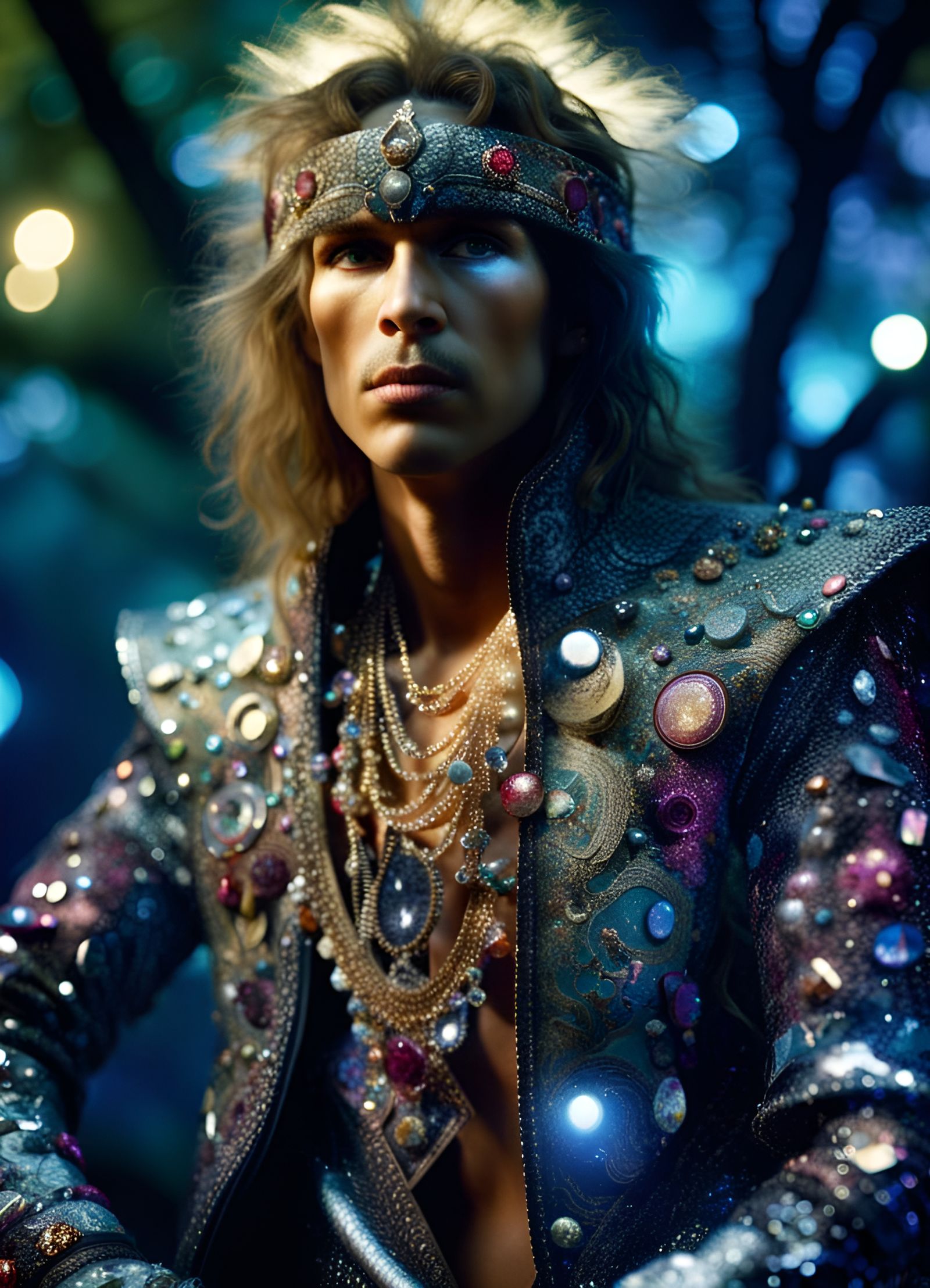 Jewel-Encrusted Rock Star Portrait