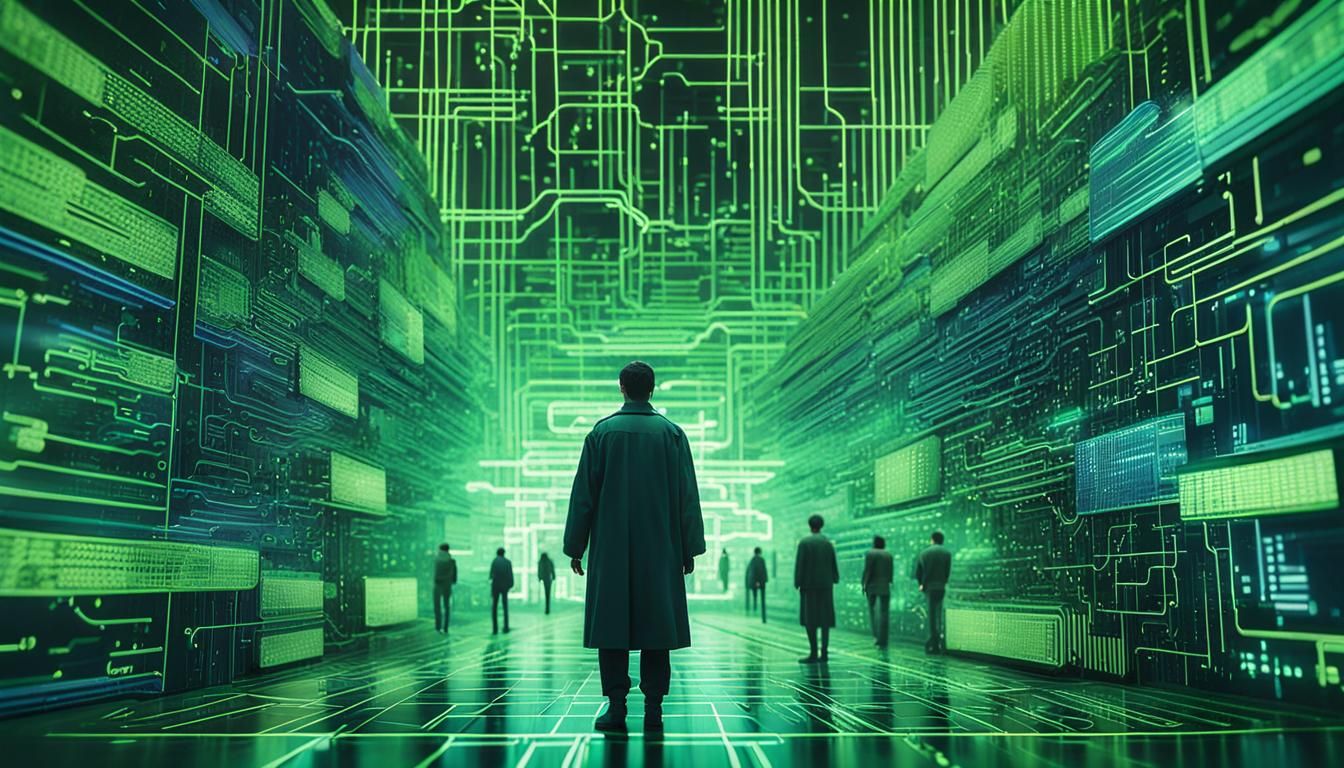 Cybernetic Data Streams in Matrix-Inspired Cyberpunk Style