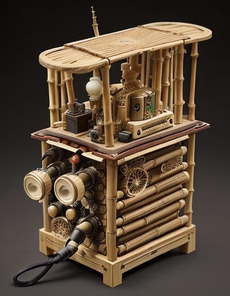 Intricate Bamboo Time Machine with Diodes and Servos