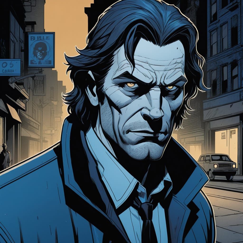 Bigby Wolf in Noir Comic Style
