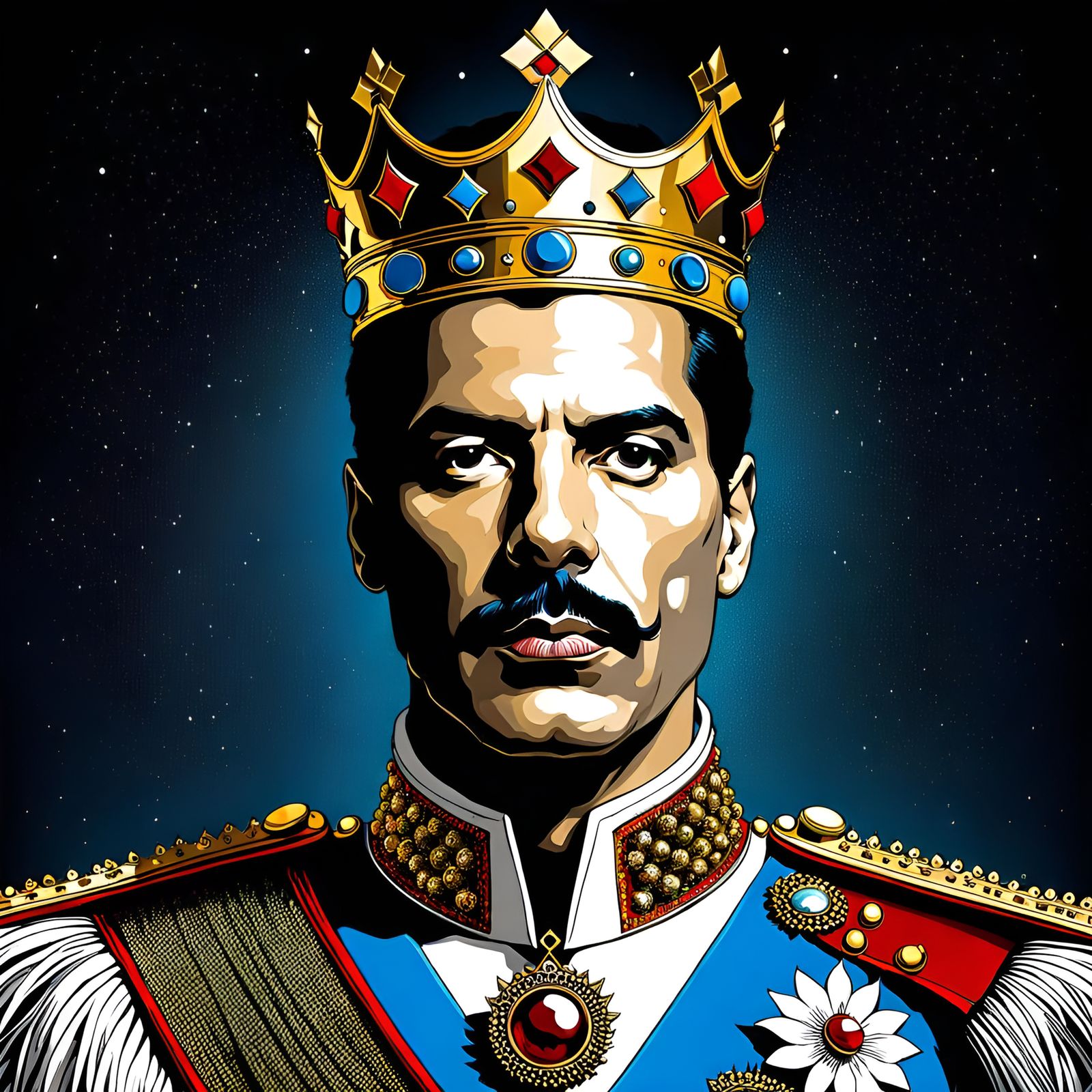Freddie Mercury as King Portrait