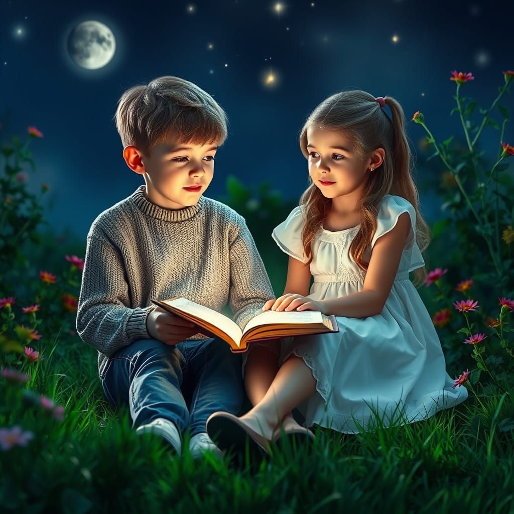 Tranquil Moonlit Reading