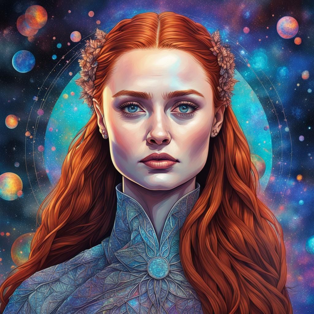 Sansa Stark in Holographic Astral Illustration