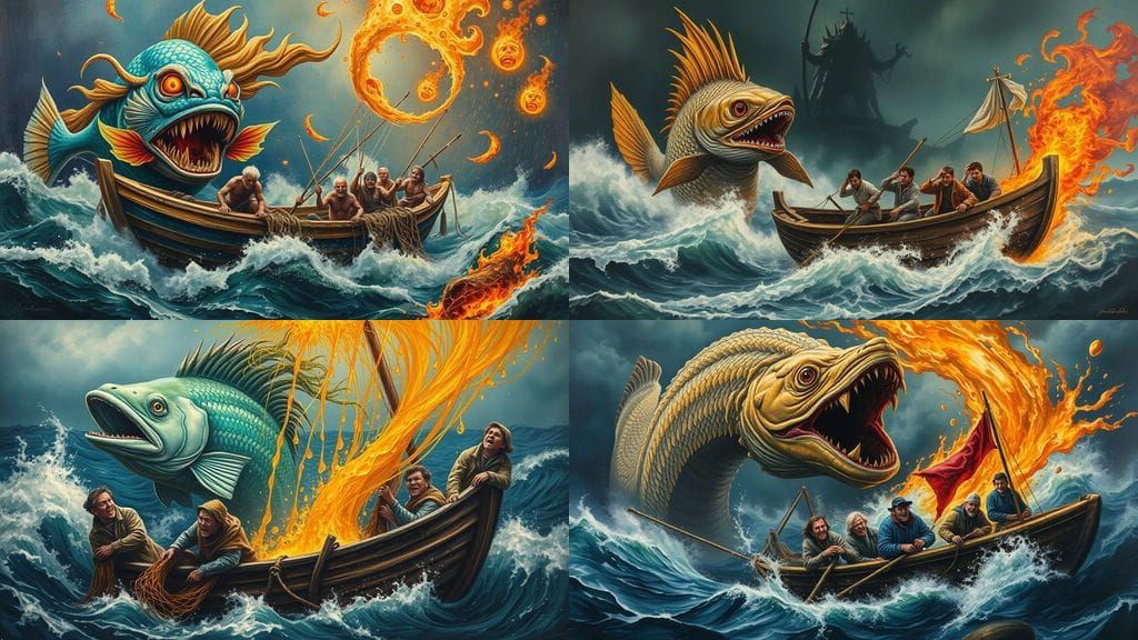 Fish God of Neptune Punishes Greedy Fishermen in a Blazing R...