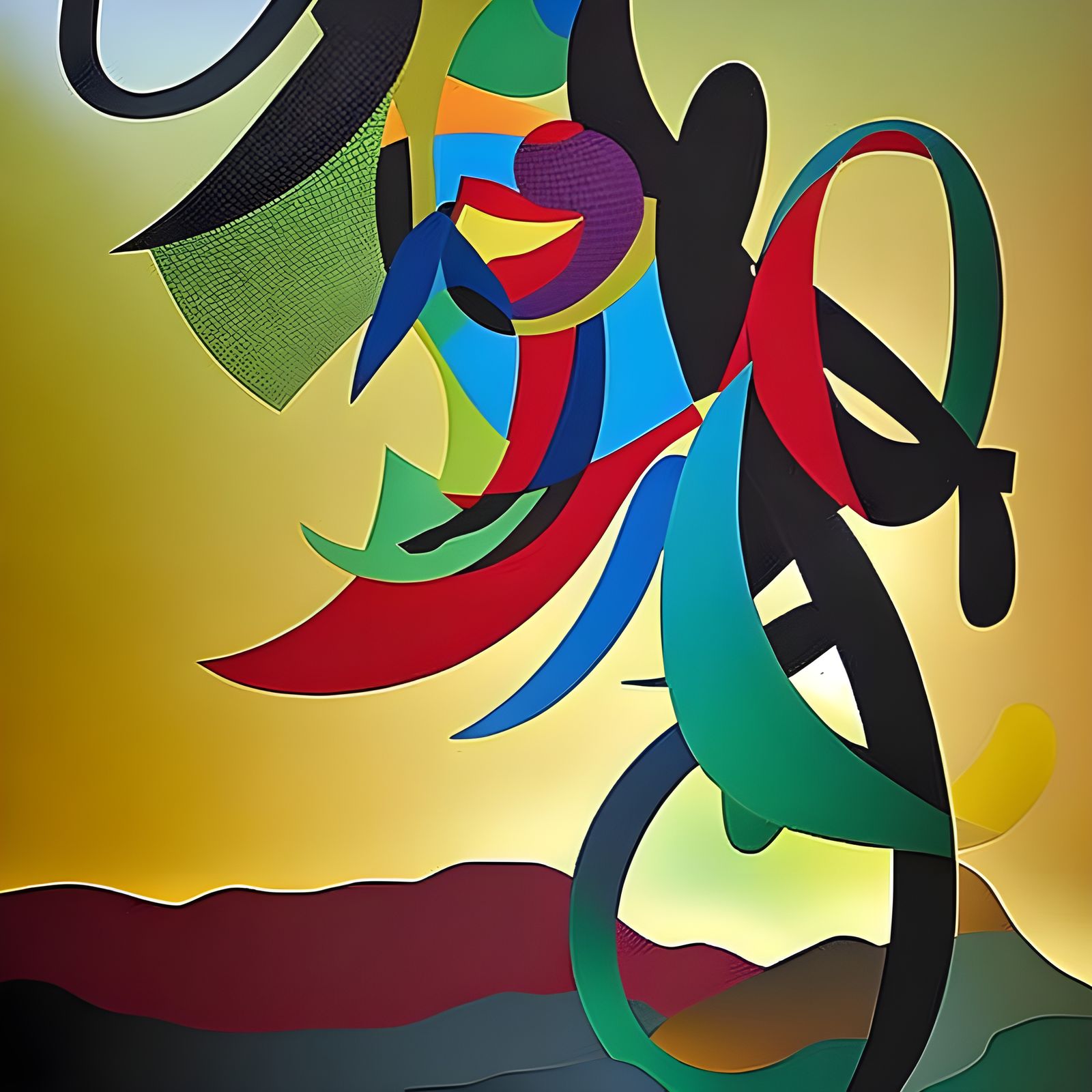 Surreal Singer Portrait in Abstract Style