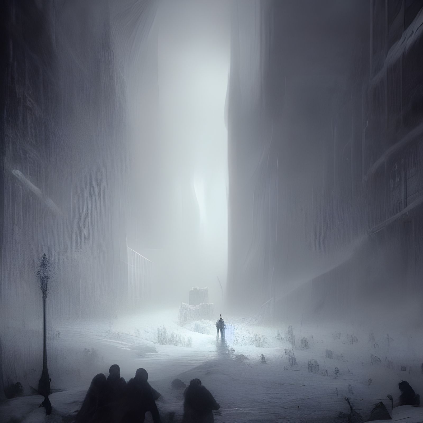 Frozen Apocalyptic New York in Dark Fantasy Style