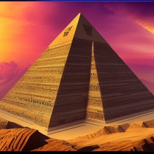 Cyberpunk Pyramid: Epic Digital Matte Painting
