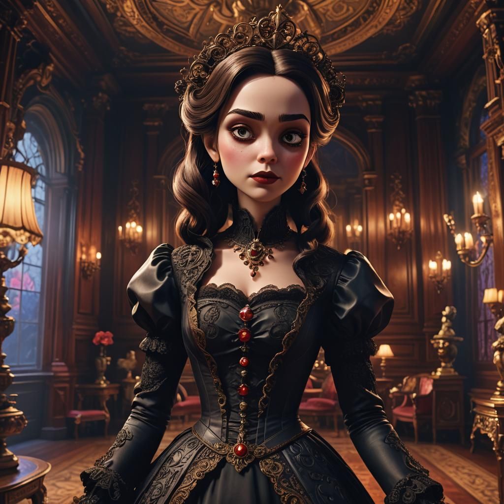 Vampire Portrait in Pixar-Inspired 3D Digital Art