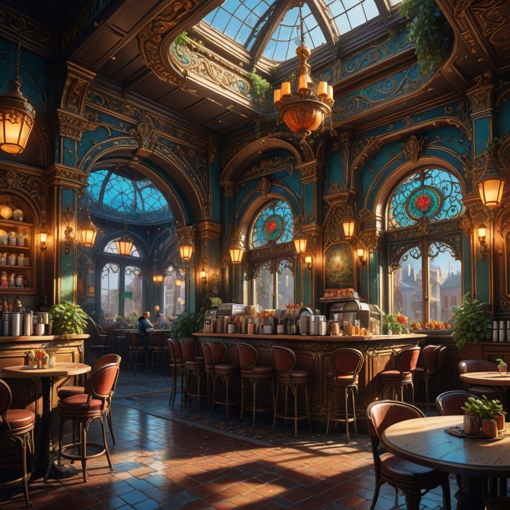 Enchanted Russian Cafe Concept Art With Ornate Details