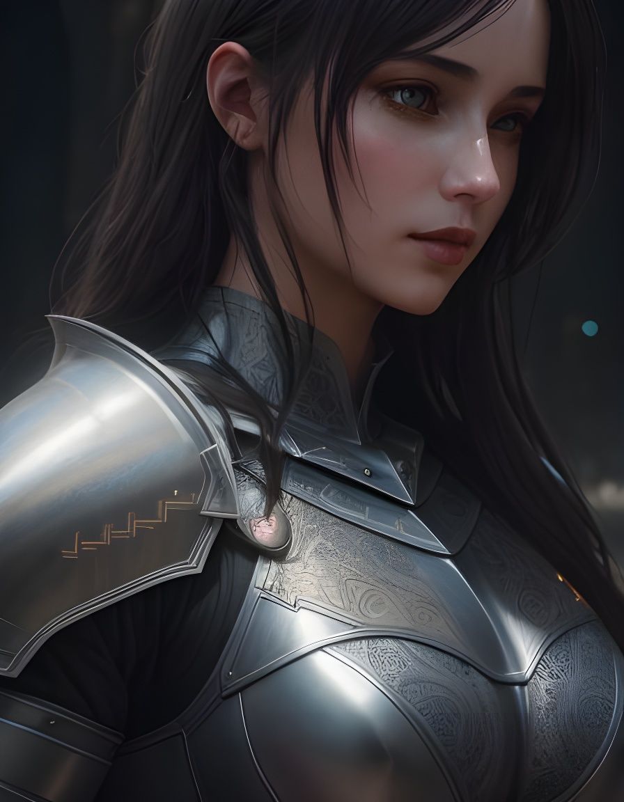 Young Knight Portrait in Dark Fantasy Style