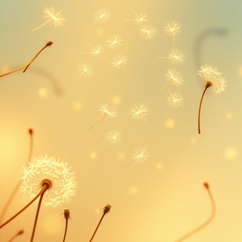 Vintage-Style Dandelion Seeds Dance in the Breeze