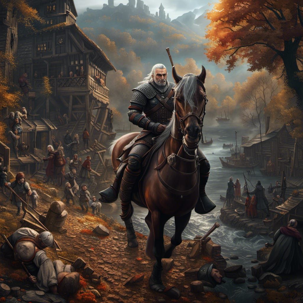 Geralt of the Witcher as Brueghel Painting