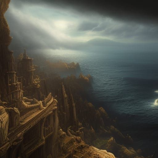 Ominous Deep Ocean in Hyper-Realistic Detail