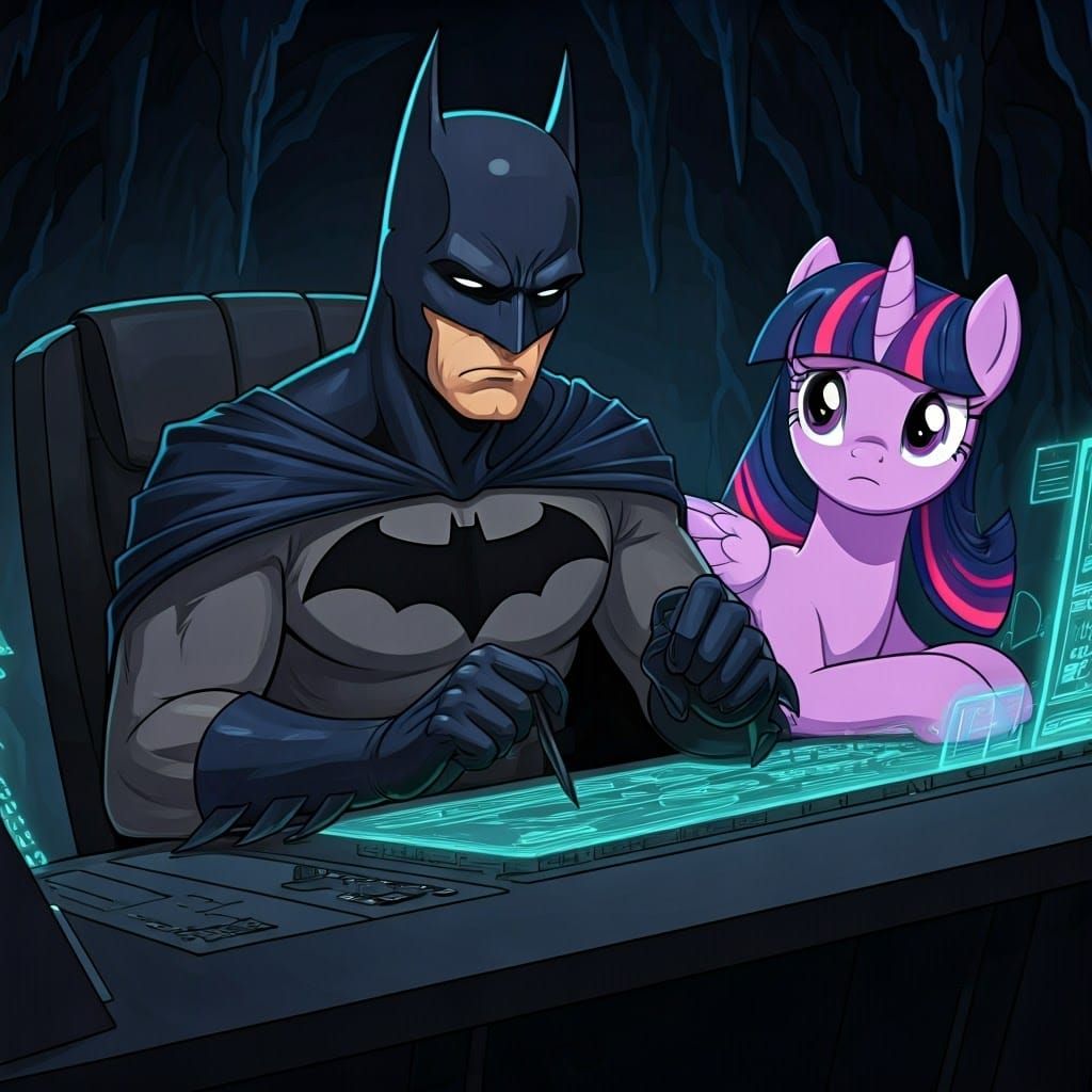 Batman Prepares to Face the Mane 6 in a Cyberpunk-Infused Ba...