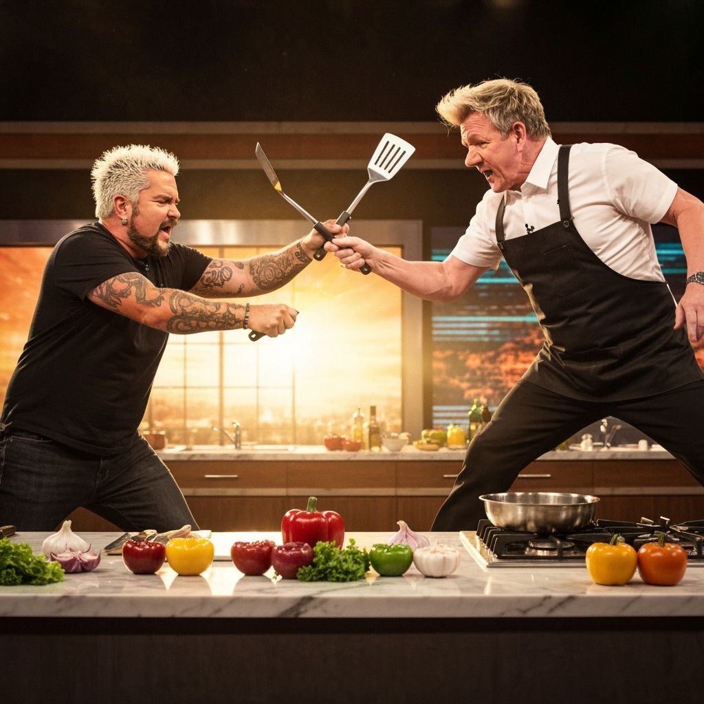 Guy Fieri and Gordon Ramsay Duel with Spatulas