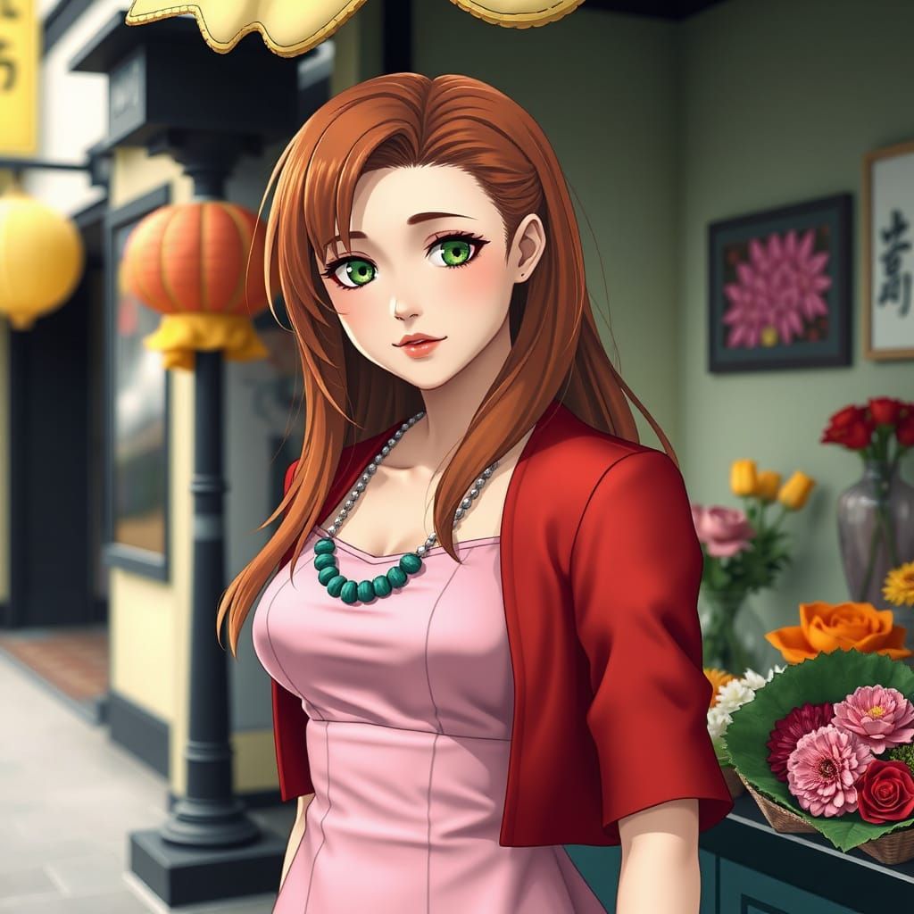 Hyper Realistic Aerith from Final Fantasy VII Selling Flower...