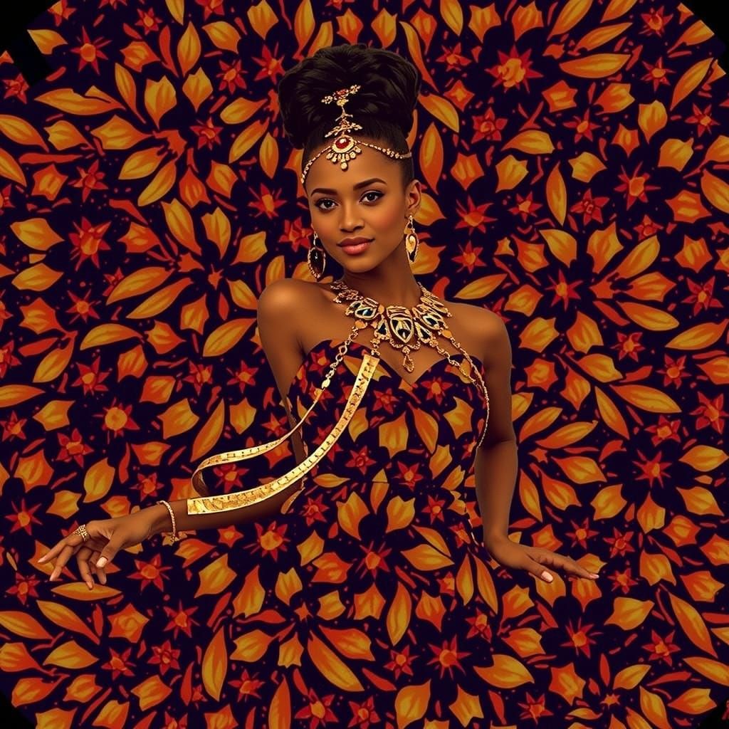 Psychedelic Floral Garden with Cosmic Mystery